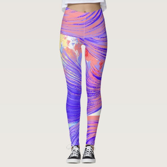abstract Phoenix Feathers Leggings (Front)