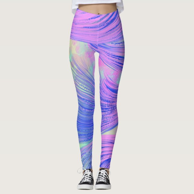 abstract Phoenix Feathers Leggings (Front)