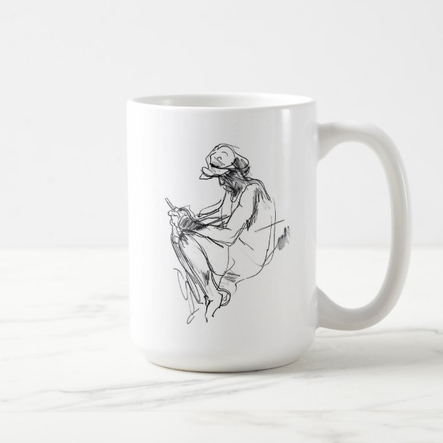Abstract Phone Addict Sketch Coffee Mug (Right)