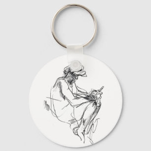Abstract Phone Addict Sketch Keychain