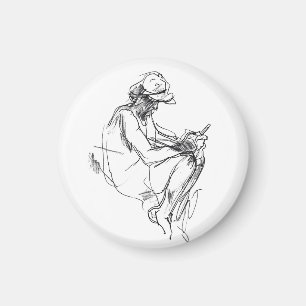 Abstract Phone Addict Sketch Magnet