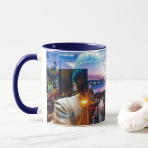Abstract photographer of dawn in the city mug