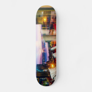 Abstract photographer of dawn in the city skateboard