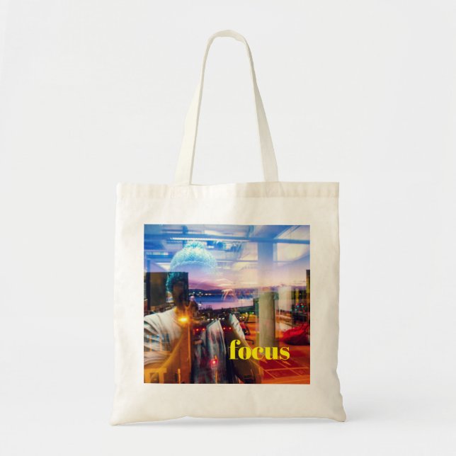 Abstract photographer of dawn in the city tote bag (Front)