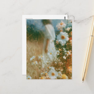 Abstract Photography Woman in a Wildflower Field Postcard