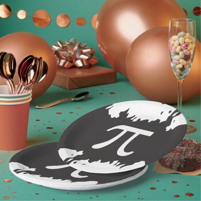 Abstract Pi Symbol Paper Plate (Multi)