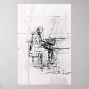 Abstract Pianist Poster – Expressive Music