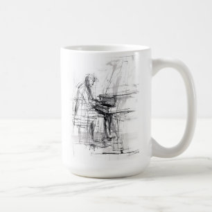 Abstract Pianist Sketch Coffee Mug