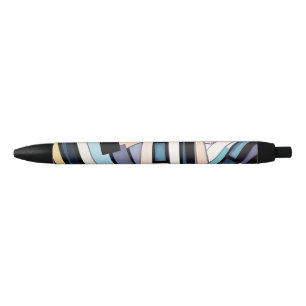 Abstract piano keys artwork black ink pen
