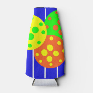 Abstract pickleball court & balls bottle cooler