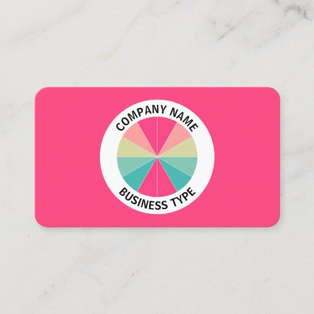 Abstract Pie 01 - Red #FF407F Business Card (Front)