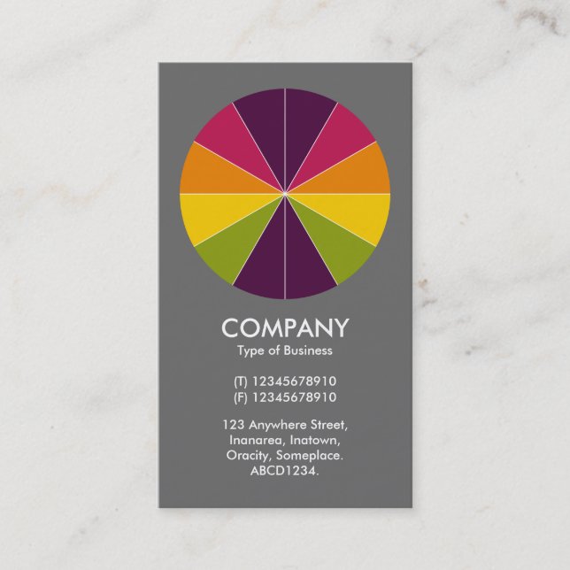 Abstract Pie 02 - Grey #6a6a6a Business Card (Front)
