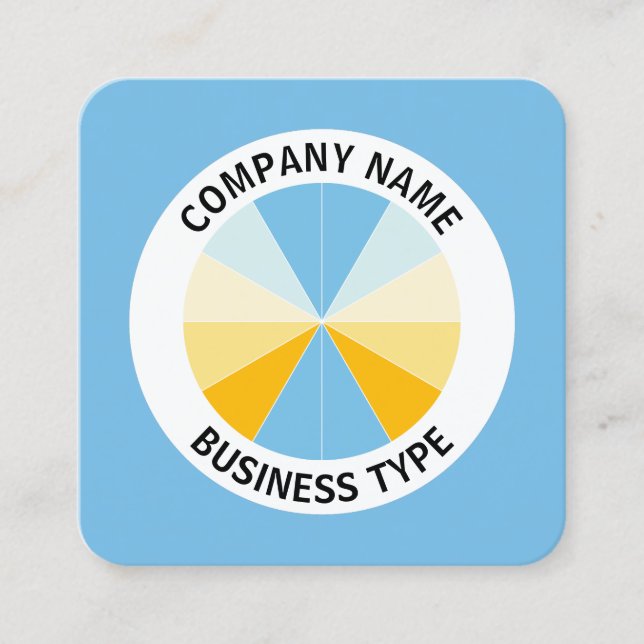 Abstract Pie 04 - Blue #76BCE5 Square Business Card (Front)
