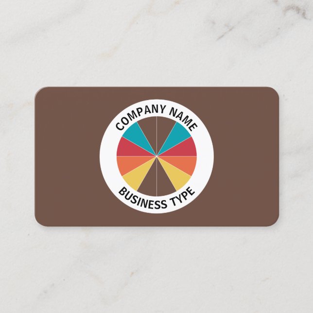 Abstract Pie 05 - Brown #6A493C Business Card (Front)