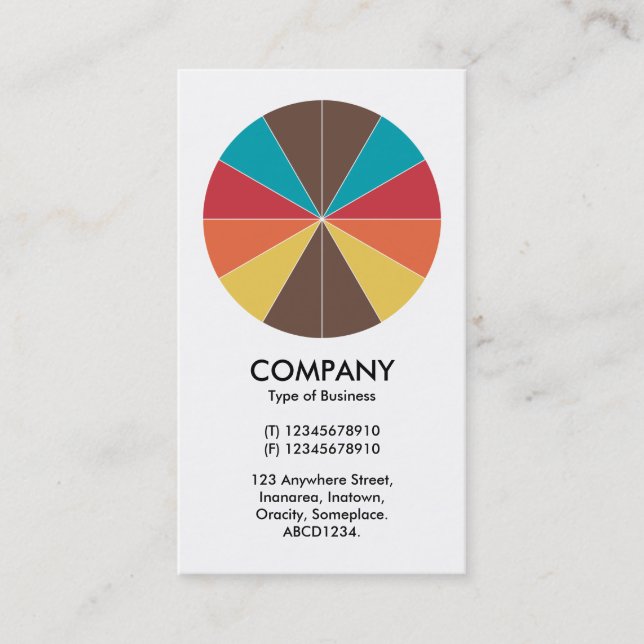 Abstract Pie 05 - White Business Card (Front)