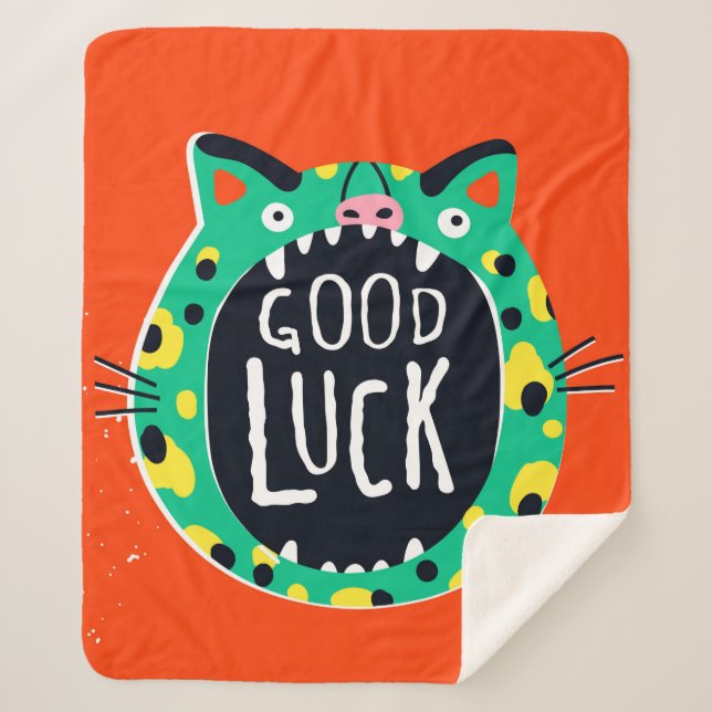 Abstract pig good luck sherpa blanket (Front)
