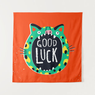 Abstract pig good luck tapestry