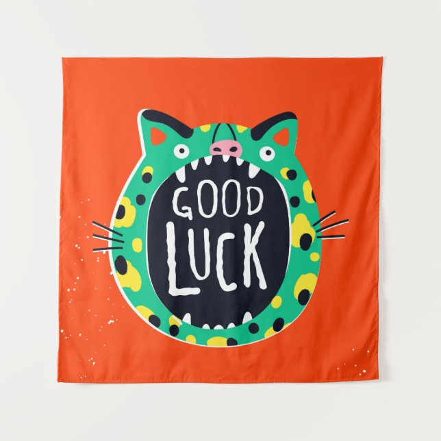 Abstract pig good luck tapestry (Front)