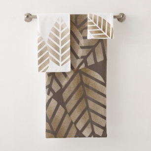 Abstract Pine Cones Of Copper And Platinum Pattern Bath Towel Set