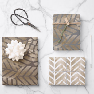 Abstract Pine Cones Of Copper And Platinum Pattern Wrapping Paper Sheet