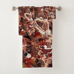 Abstract Pine Needles Bath Towel Set