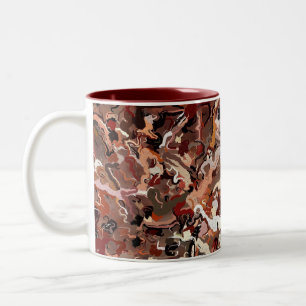 Abstract Pine Needles Two-Tone Coffee Mug