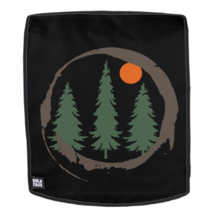 Abstract pine trees forest landscape backpack