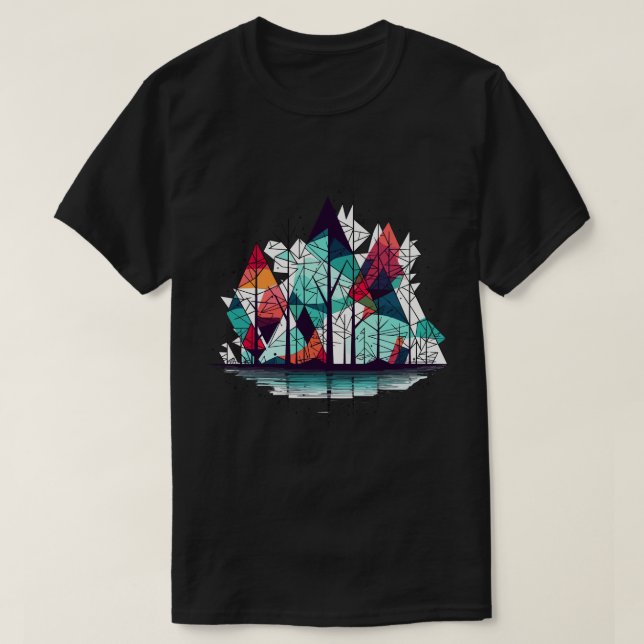 Abstract Pine Trees T-Shirt (Design Front)