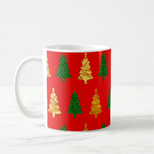 Abstract Pine Trees with Foil Texture Seamless Chr Coffee Mug