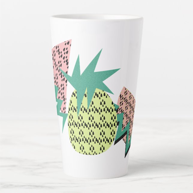 Abstract Pineapple Watermelon  Latte Mug (Front)