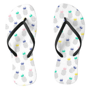 Abstract Pineapples Flip Flops