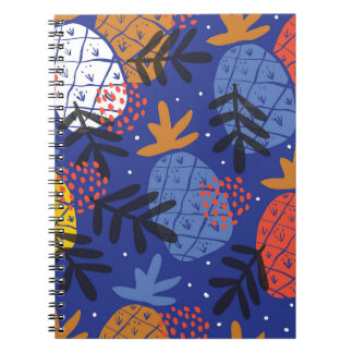 Abstract Pineapples Leaves Vintage Pattern Notebook