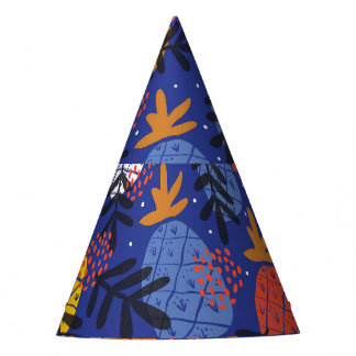 Abstract Pineapples Leaves Vintage Pattern Party Hat