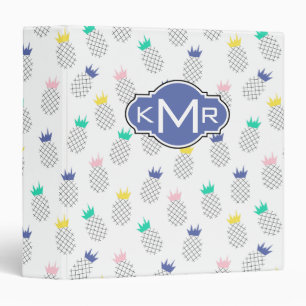 Abstract Pineapples Monogram Binder
