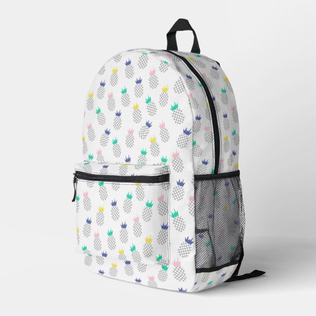 Abstract Pineapples Printed Backpack (Back Corner Right)