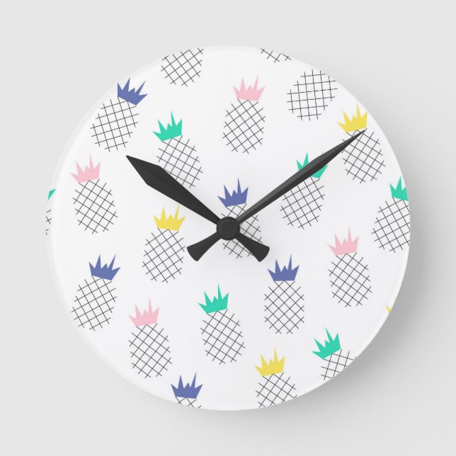 Abstract Pineapples Round Clock (Front)