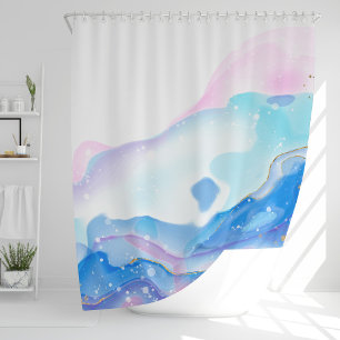 Abstract Pink and Blue Liquid Marble Pattern