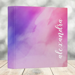 Abstract Pink and Purple Ink Watercolor Painting Binder