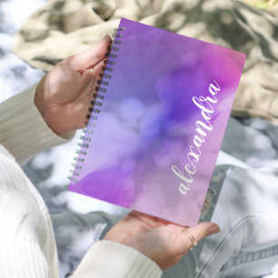 Abstract Pink and Purple Ink Watercolor Painting Planner