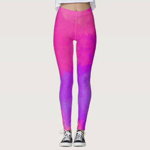 Abstract Pink and Purple Leggings
