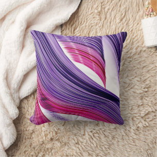 Abstract pink and purple throw pillow