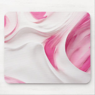 Abstract pink and white background mouse pad