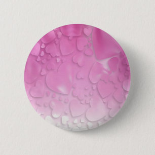 abstract pink and white hearts 2 inch round button