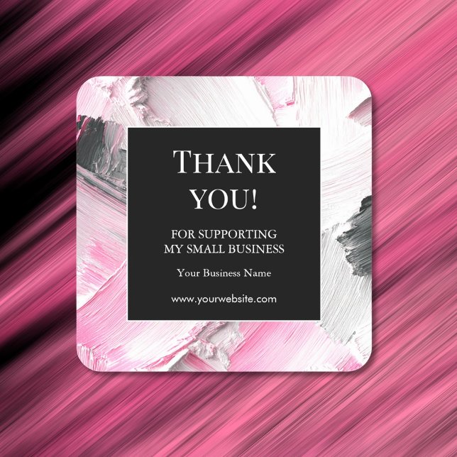 Abstract Pink Black Business Thank You Sticker (Créateur téléchargé)