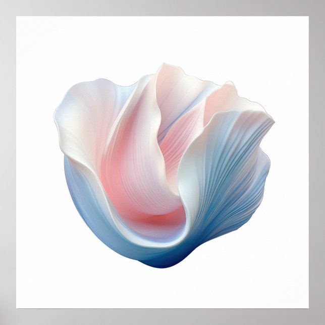Abstract Pink, Blue and White Shell Poster (Front)