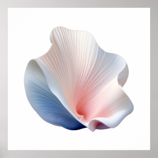 Abstract Pink, Blue and White Shell Poster