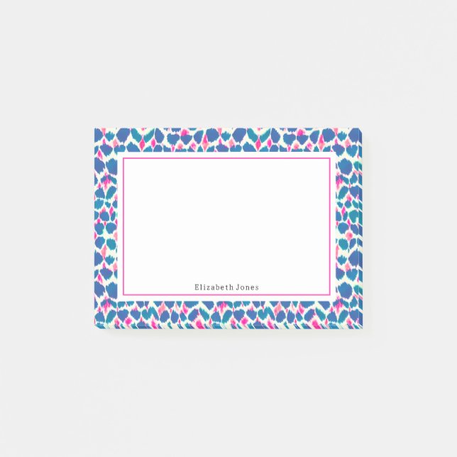Abstract Pink & Blue Boho Dots Post-it Notes (Front)