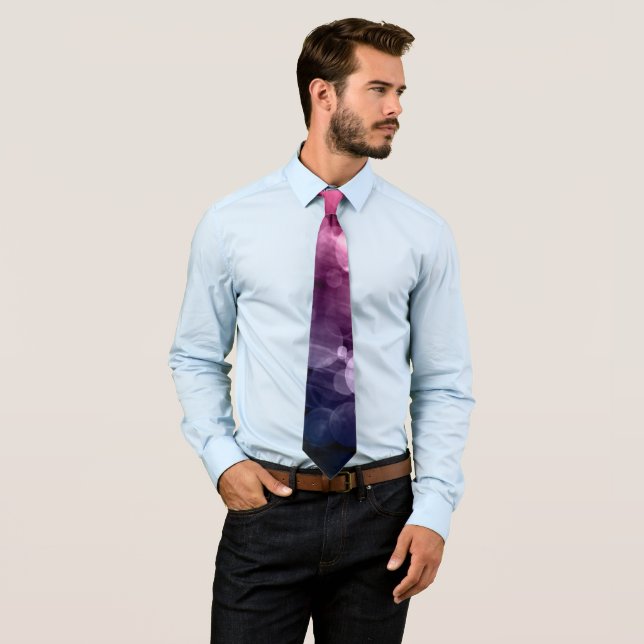 Abstract Pink, Blue & Purple Bokeh Pattern Tie (In Situ)