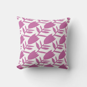 Abstract pink bluebell flowers seamless pattern on throw pillow