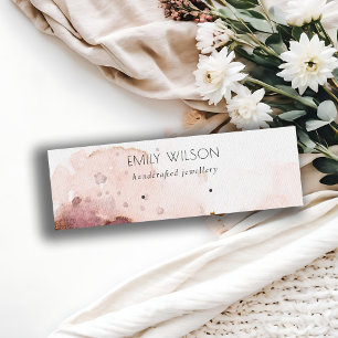 Abstract Pink Blush Watercolor Earring Display Mini Business Card